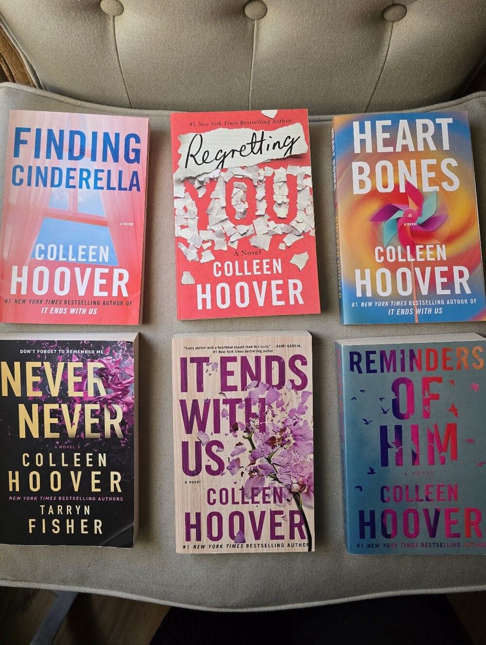 COLLEEN HOOVER Set Of 6 Paperback Book Collection - REGRETTING YOU, NEVER NEVER